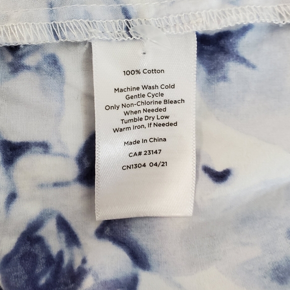 Haven Well Within Organic True Cotton Sleep Shirt Med Blurred Floral Button-up - Picture 12 of 13